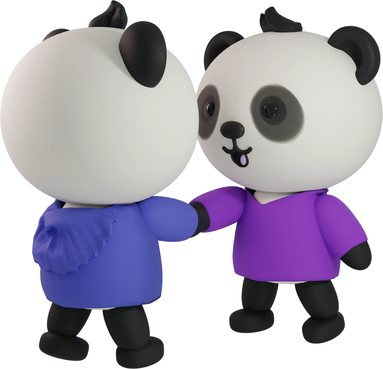 Welapy panda podávání ruky s klientem