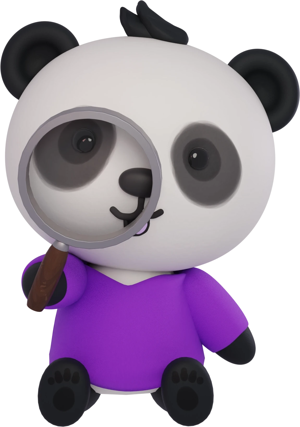 Welapy panda s lupou
